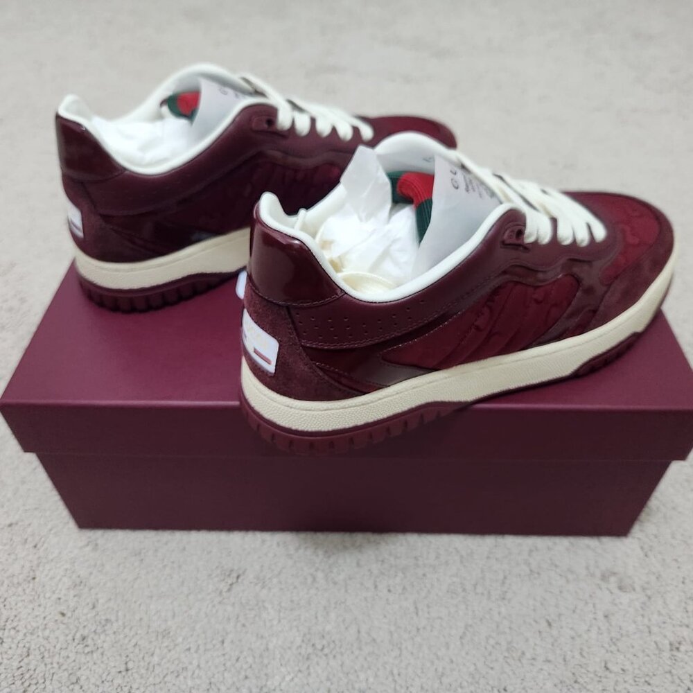 Gucci Re-Web sneaker in Rosso Ancora red GG canvas size 38 women - Picture 5 of 13